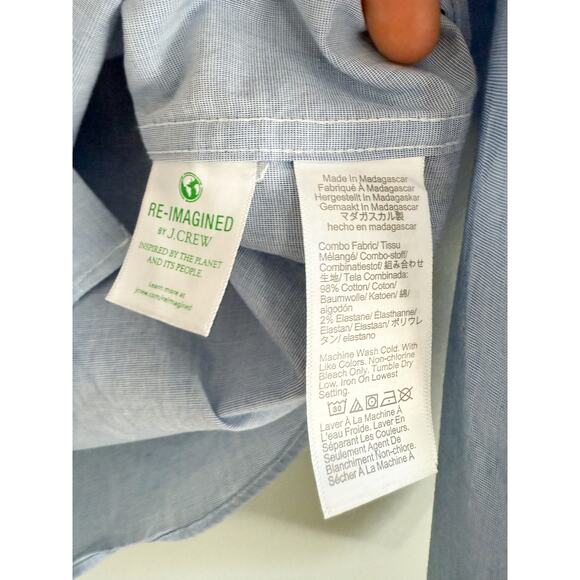 J Crew Factory | NWOT | Slim Untucked flex casual shirt in Waterfall Blue | Sz M - Picture 6 of 9